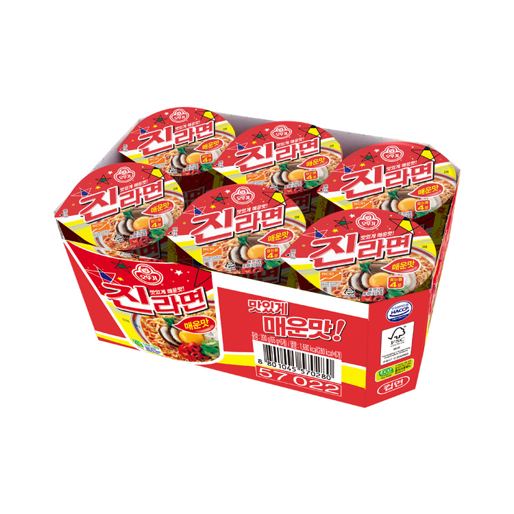 진라면 매운맛 컵 (65GX6)