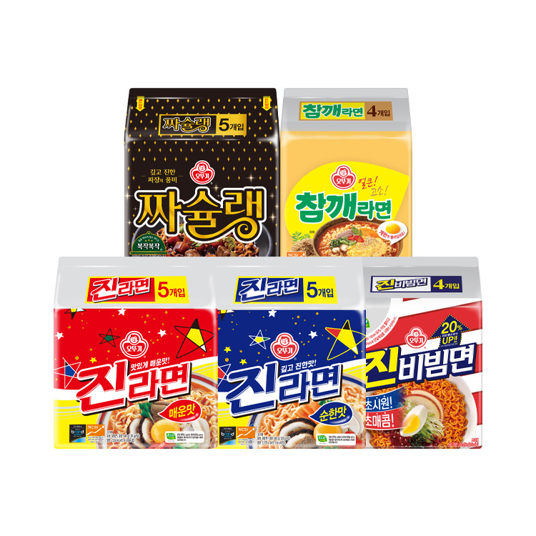 진라면/참깨라면/짜슐랭/진비빔면 골라담기 (선택)