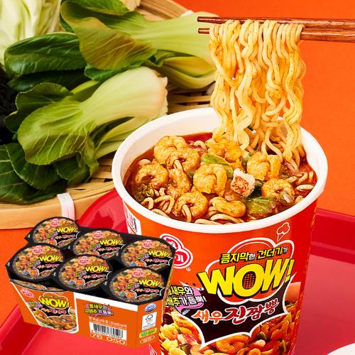 [10%할인 신상쿠폰] WOW 새우진짬뽕 컵 (80GX6)