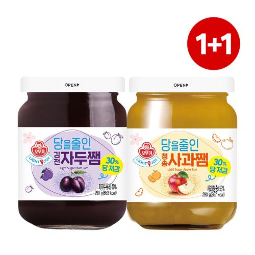[원쁠원] LIGHT&JOY 당을 줄인 김천자두쨈 290G+청송사과쨈 290G 1+1