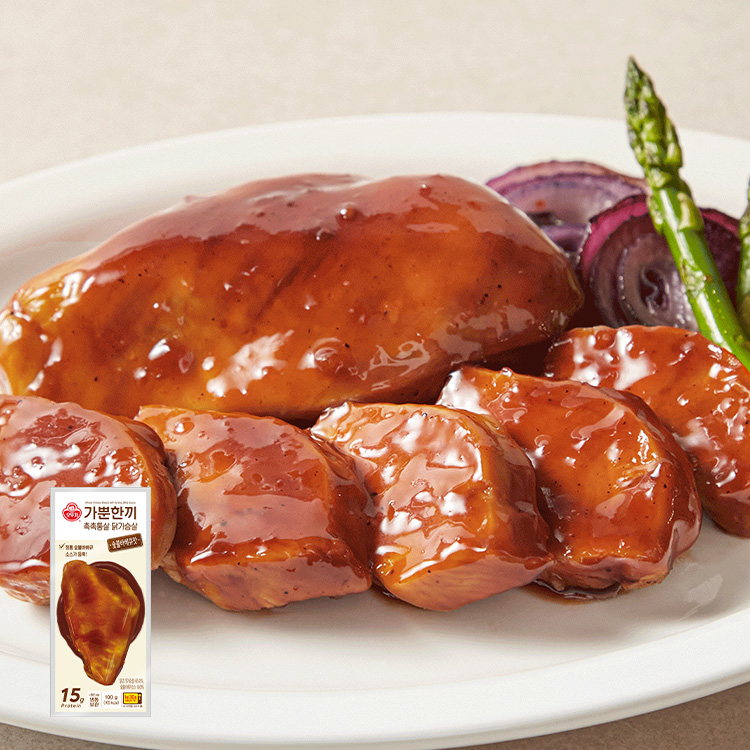 [이달의신제품 15%할인] 가뿐한끼 촉촉통살 닭가슴살 숯불바베큐맛 100G