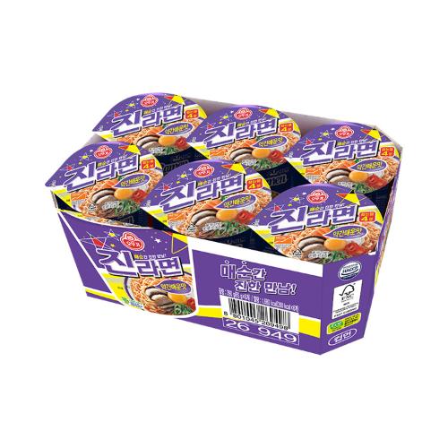 진라면 약간매운맛 컵 (65GX6)